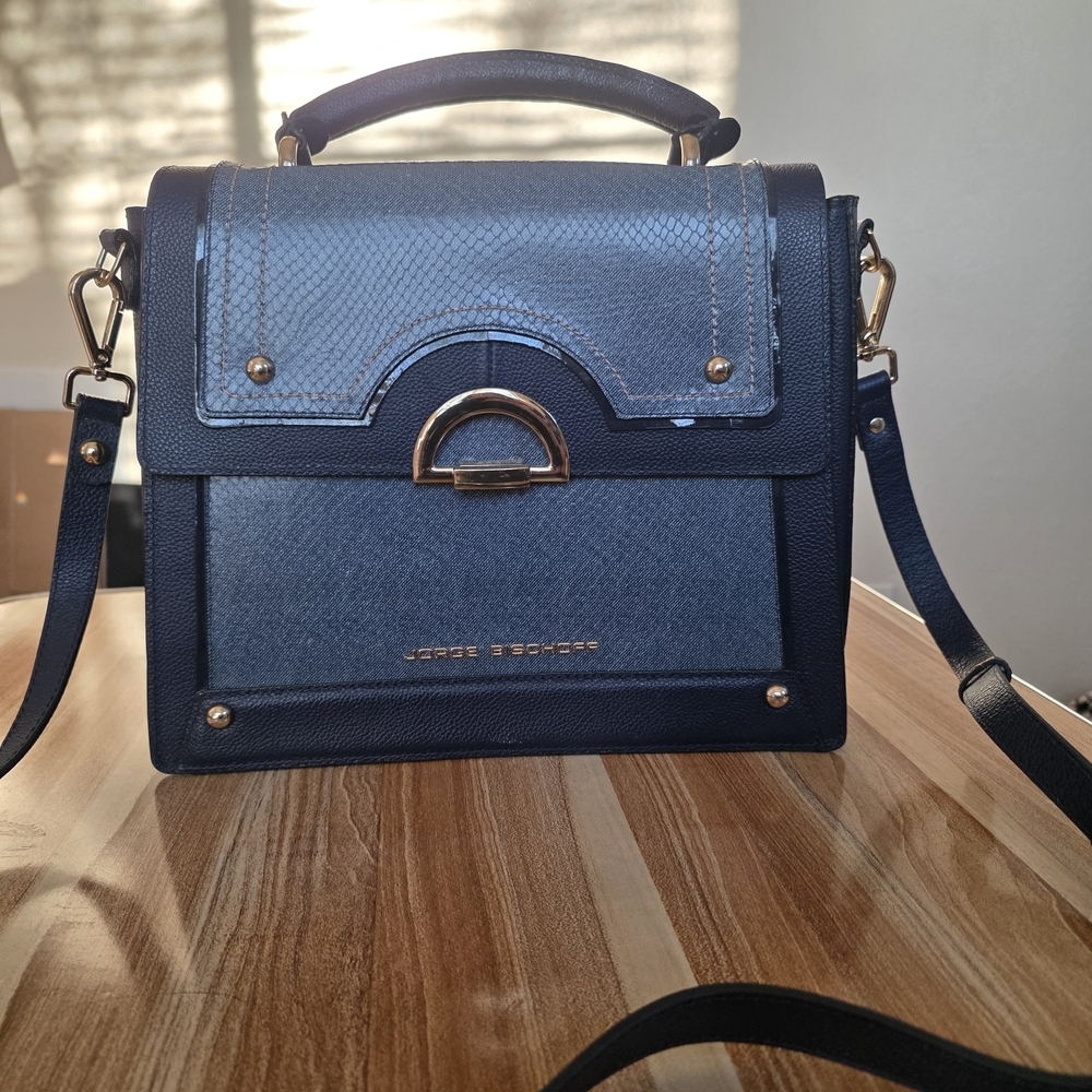 Jorge Bischoff Denim Blue Women's Shoulder Bag - Picture 3 of 13